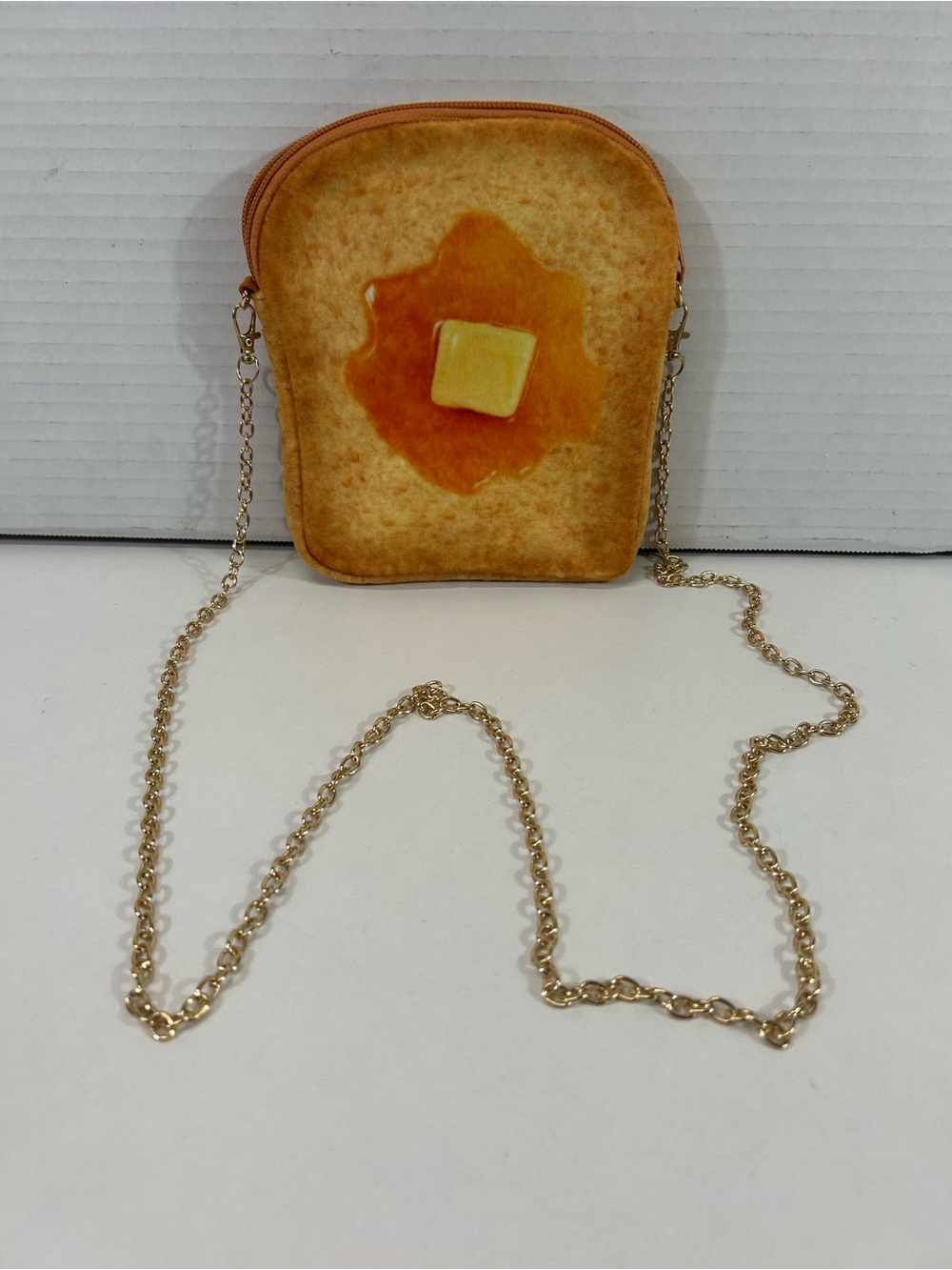 Novelty Toast and butter Crossbody Bag purse gold chain small